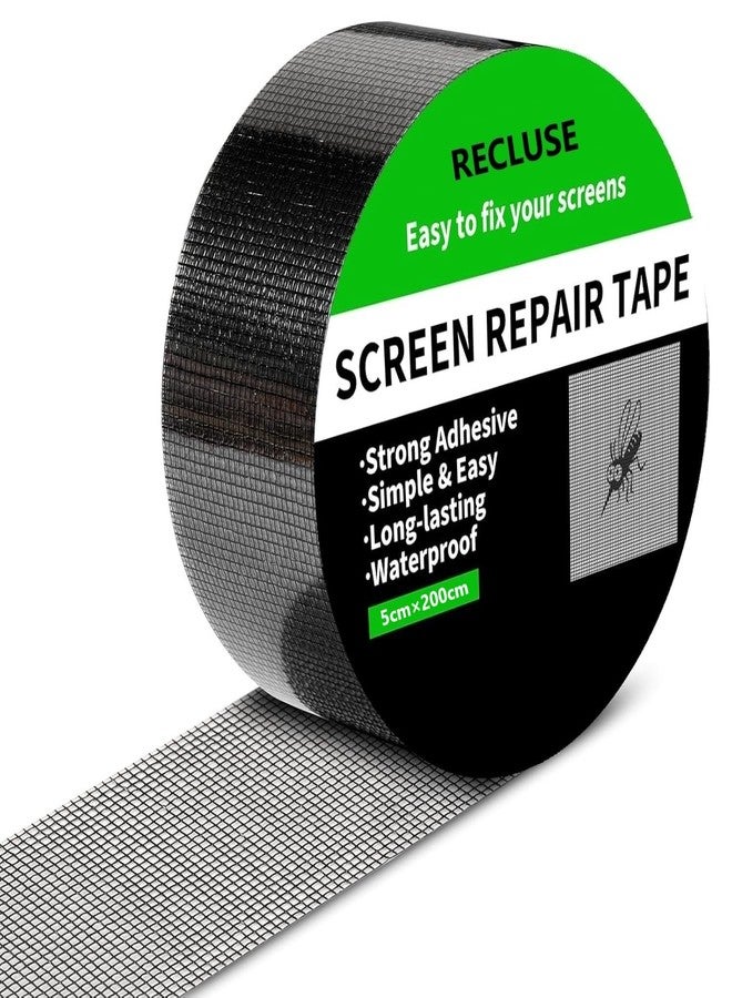 RECLUSE 5cmx200cm Window Screen Repair Tape,3 Layer Strong Adhesive & Waterproof Fiberglass Covering Wire Mesh Repair for Window Screen Mesh Tears Holes Repair, Anti-Mosquito Black - Image 1